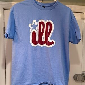 Philadelphia Phillies Light Blue Tee with Red Graphic - size L